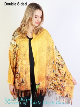 Adele Bloch Portrait Double-sided Oil Painting Scarf